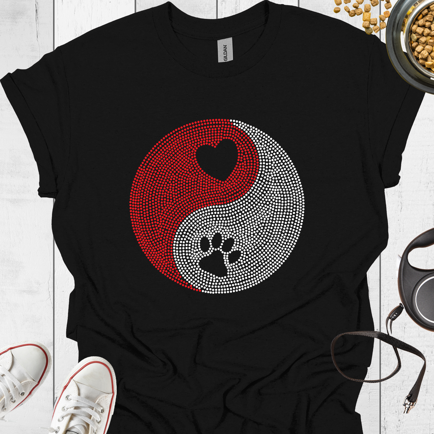 Hundeliebe T-Shirt – Rhinestone Design
