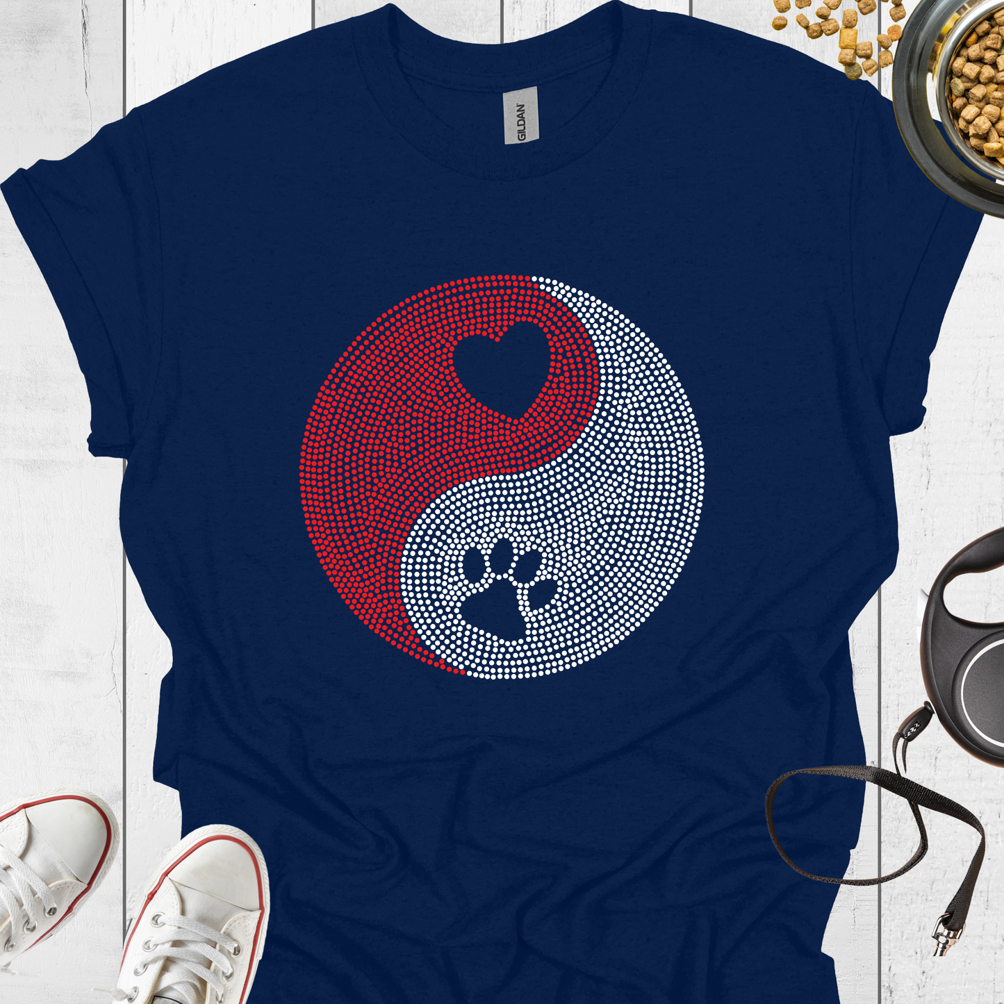 Hundeliebe T-Shirt – Rhinestone Design