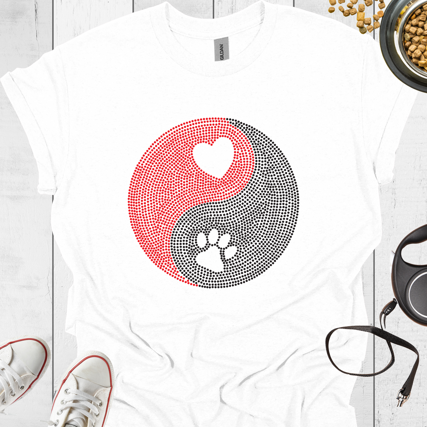 Hundeliebe T-Shirt – Rhinestone Design