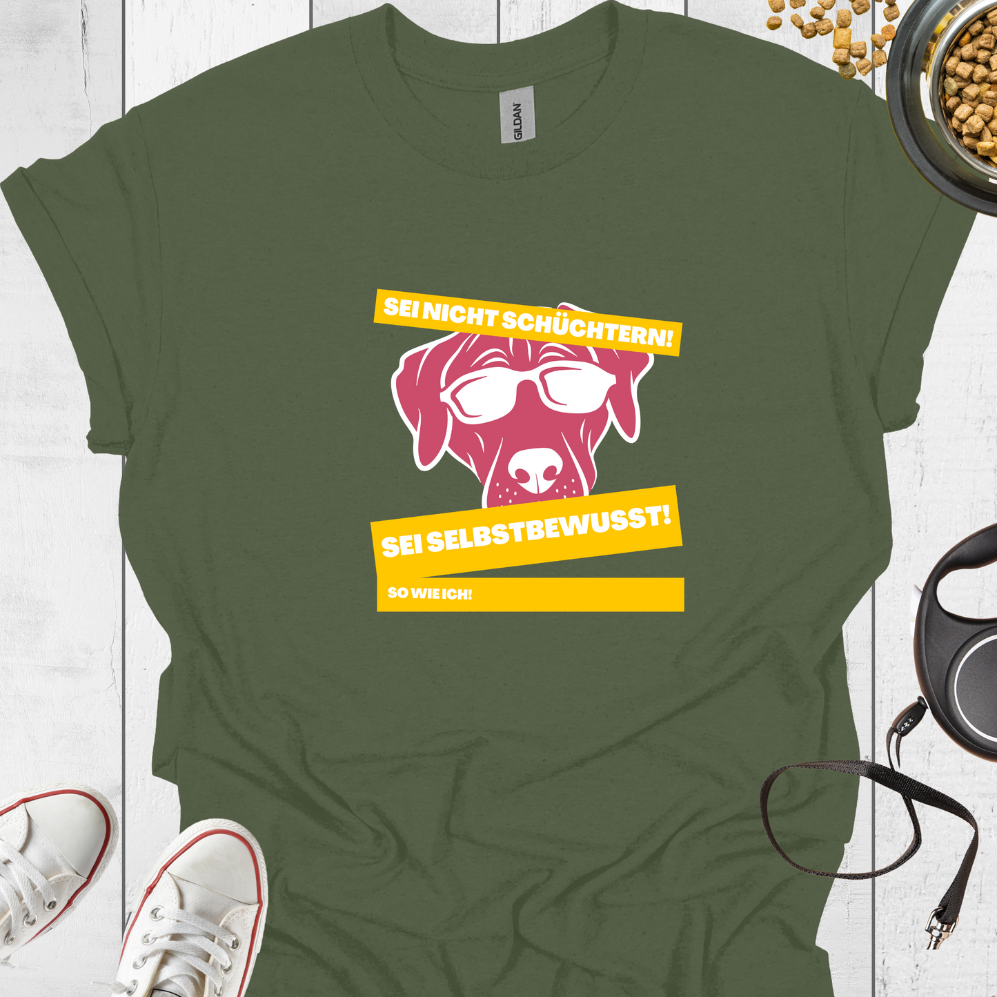 Sei selbstbewusst! – T-Shirt mit Hundemotiv