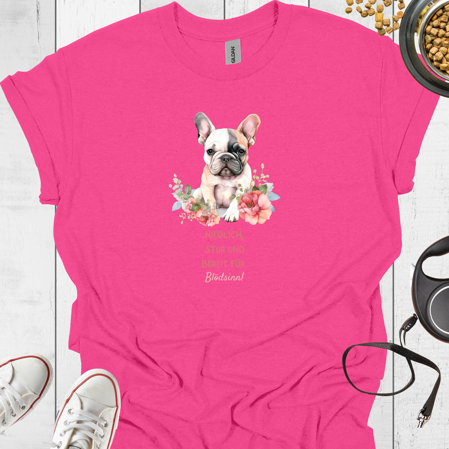 Bereit für Blödsinn Bulldoggen T-Shirt - Hundeliebe Mode
