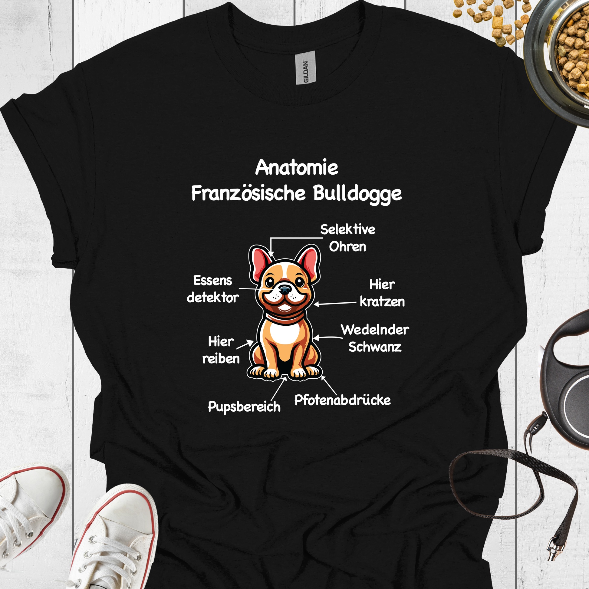 Anatomie Französische Bulldogge T-Shirt - Hundeliebe Mode
