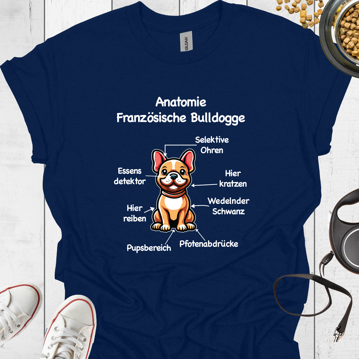 Anatomie Französische Bulldogge T-Shirt - Hundeliebe Mode