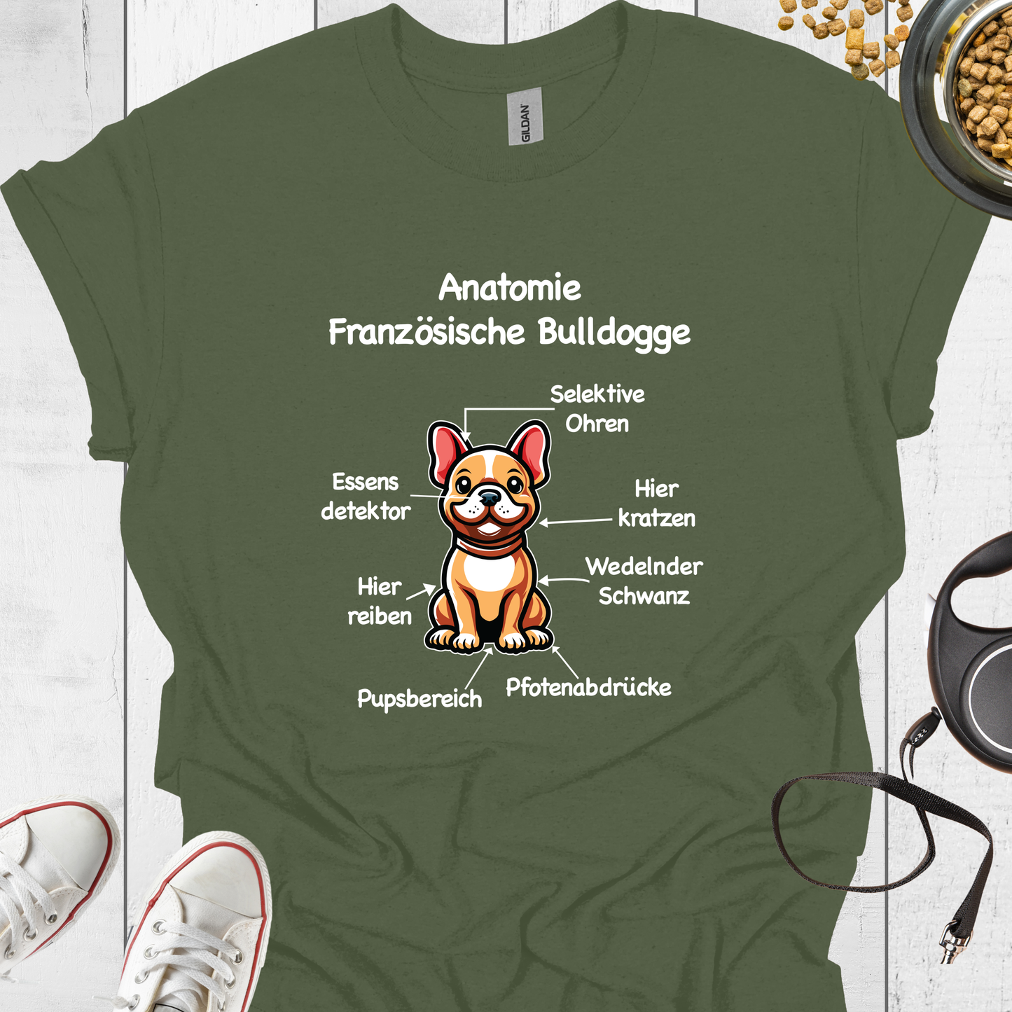 Anatomie Französische Bulldogge T-Shirt - Hundeliebe Mode