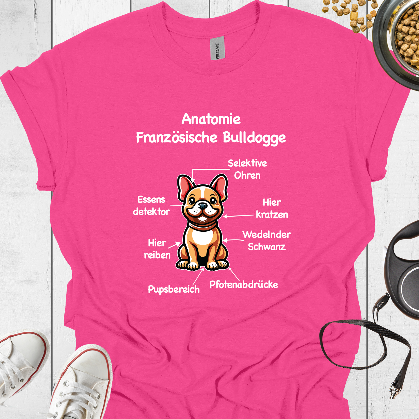 Anatomie Französische Bulldogge T-Shirt - Hundeliebe Mode