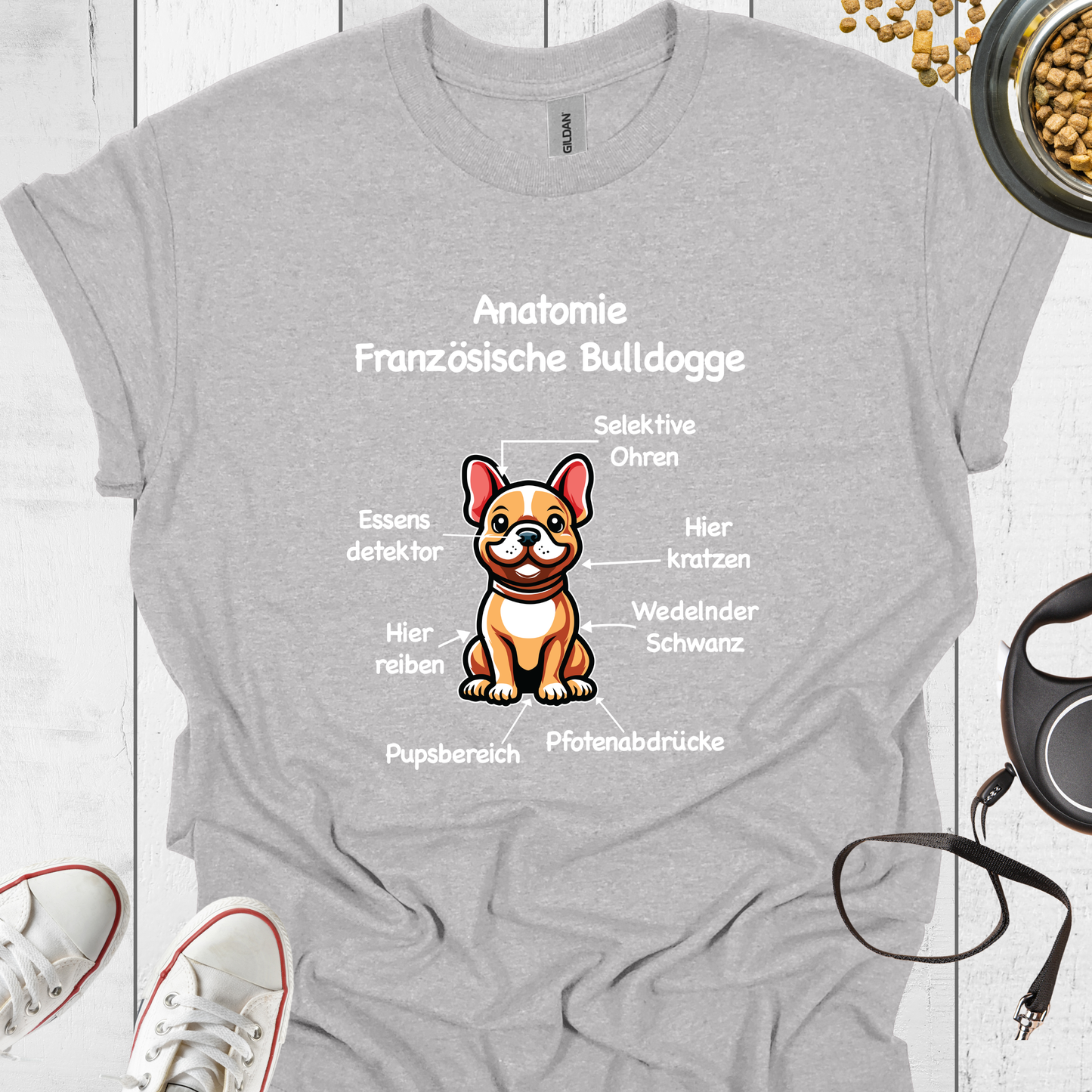 Anatomie Französische Bulldogge T-Shirt - Hundeliebe Mode