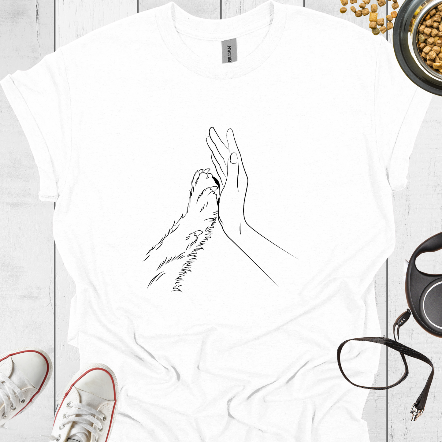 Hand Pfote T-Shirt – Süßes Hunde Design - Hundeliebe Mode