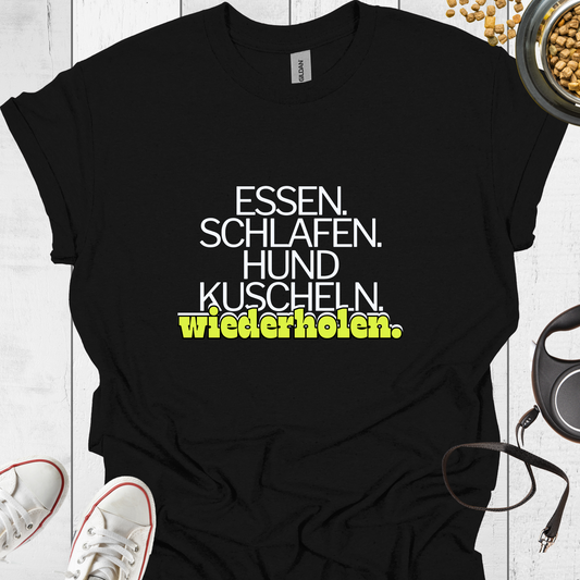 Essen Schlafen Hund Kuscheln Wiederholen - Hundeliebe Mode