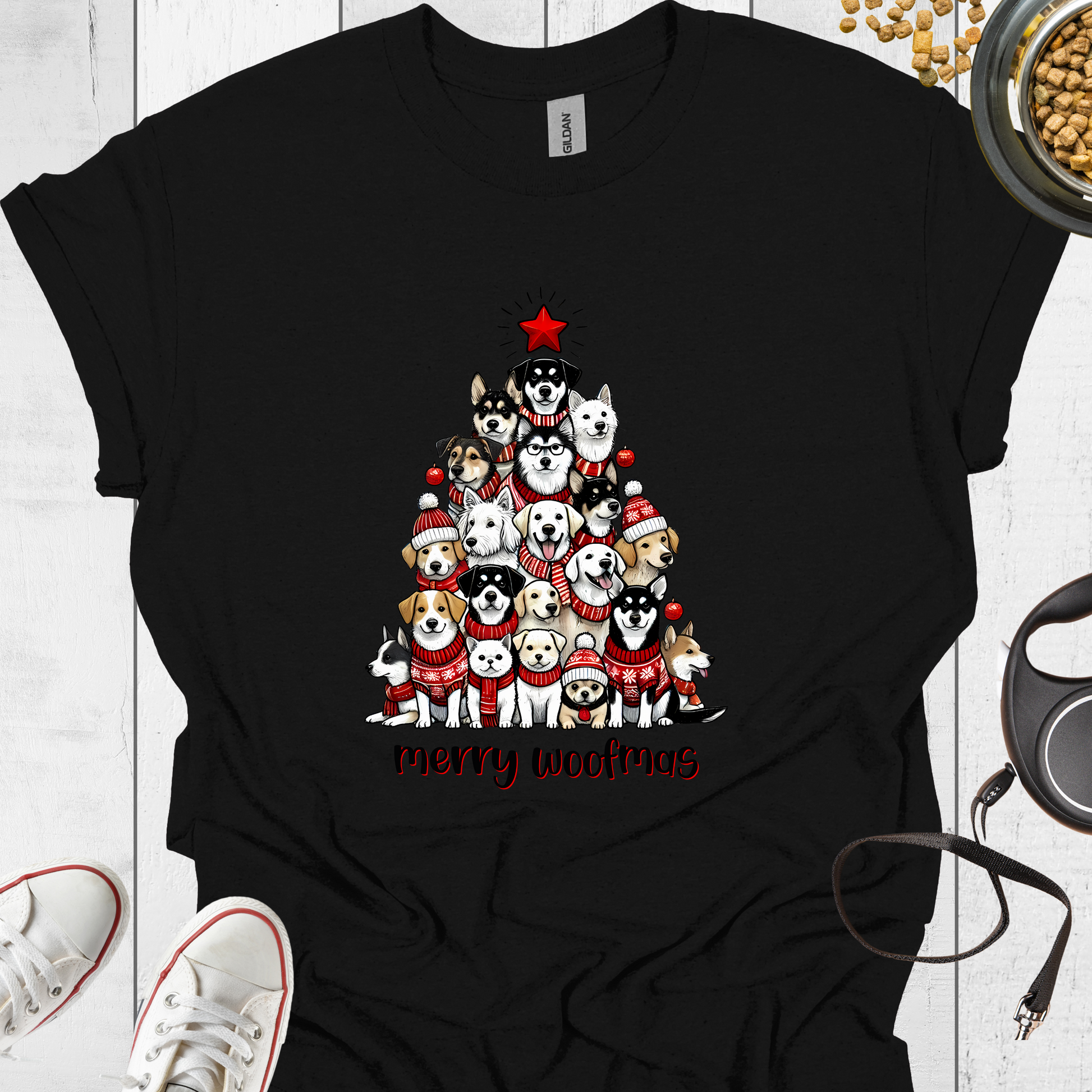Merry Woofmas Weihnachts T-Shirt Hund - Hundeliebe Mode