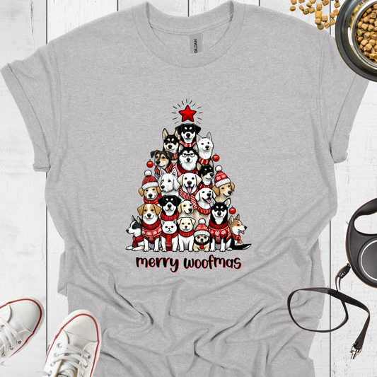 Merry Woofmas Weihnachts T-Shirt Hund - Hundeliebe Mode