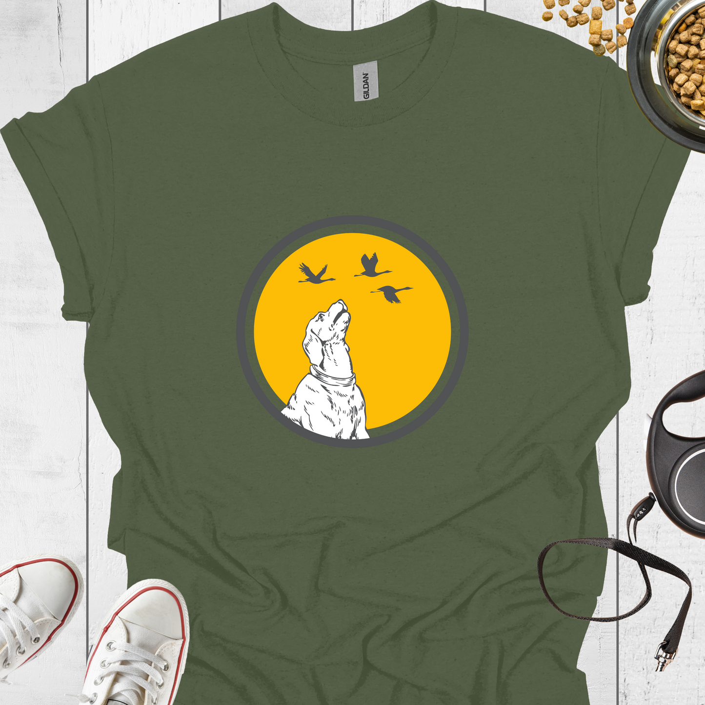 Hund im Sonnenuntergang Vintage T-Shirt - Hundeliebe Mode