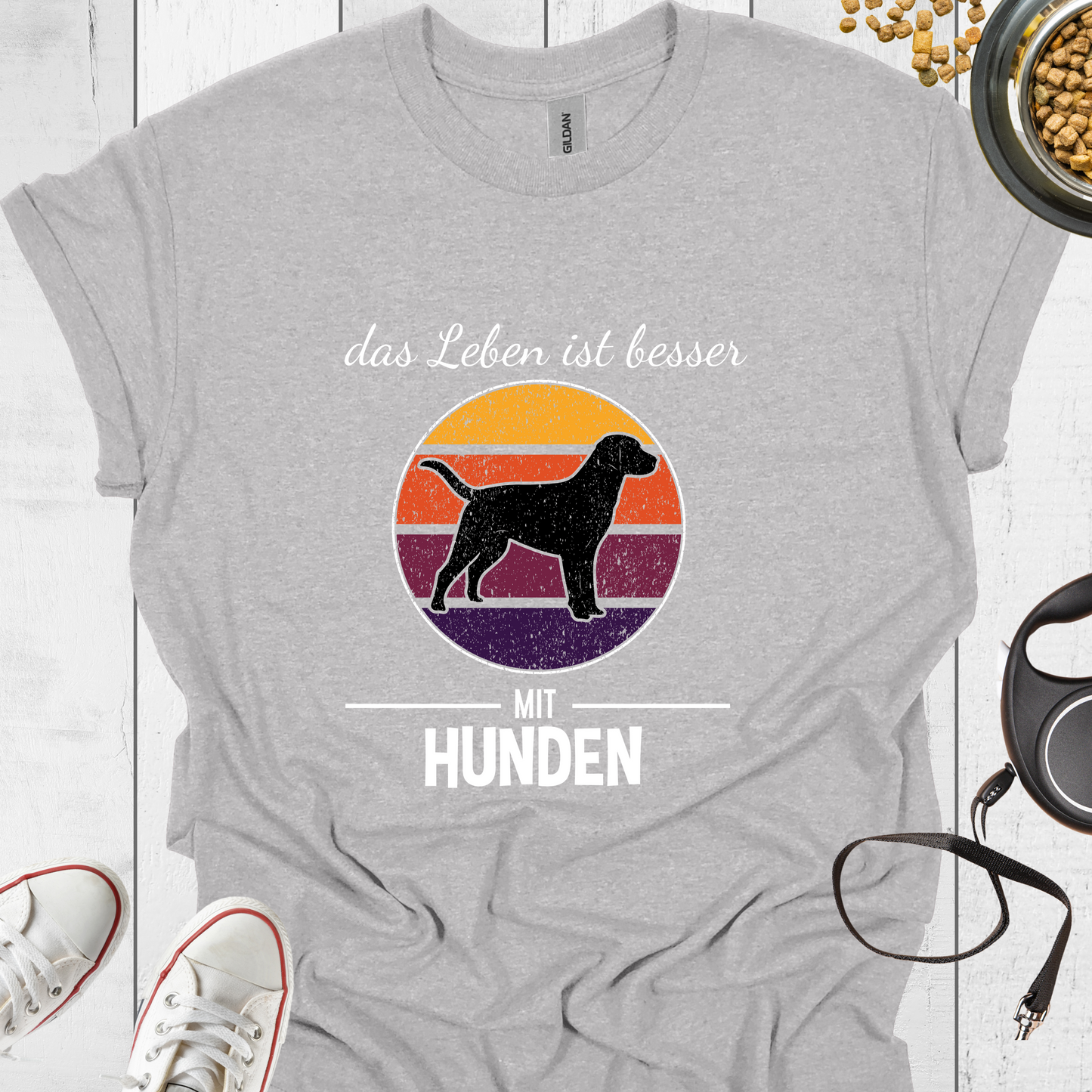 Das Leben ist besser mit Hunden T-Shirt - Hundeliebe Mode