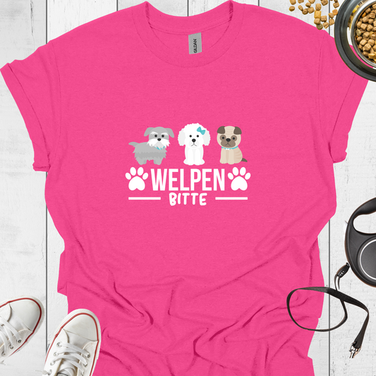Welpen bitte Hundeliebhaber T-Shirt - Hundeliebe Mode