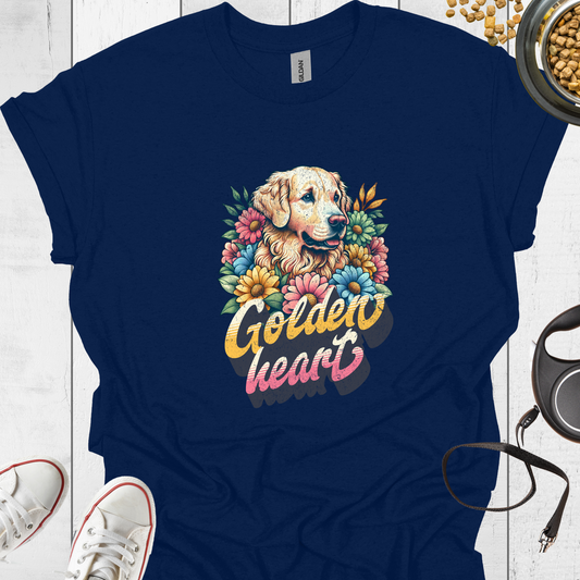 Golden Heart T-Shirt - Hundeliebe Mode