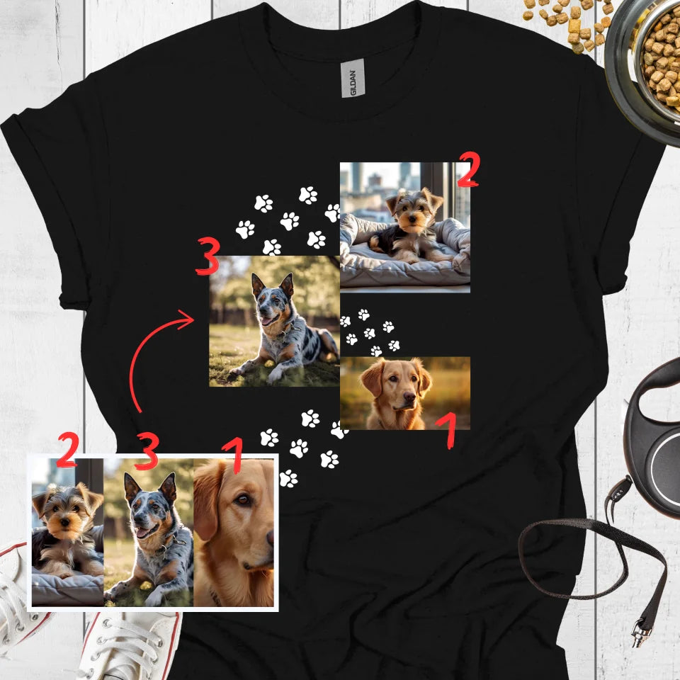 Personalisiertes T-Shirt mit Hundefotos - Hundeliebe Mode