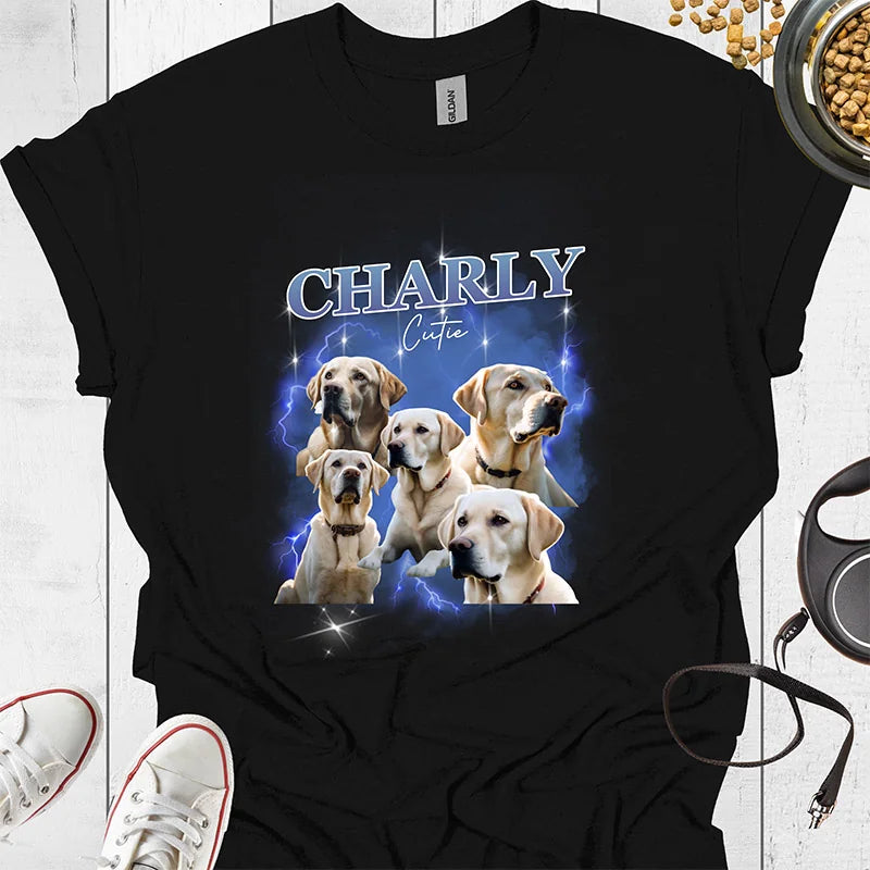 Bootleg T-Shirt Hund personalisiert – 90er Vintage Style - Hundeliebe Mode