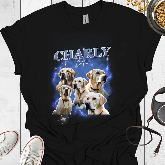 Bootleg T-Shirt Hund personalisiert – 90er Vintage Style - Hundeliebe Mode